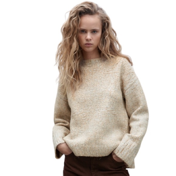 Zara Crackled Knit Sweater - Picture 5 of 10